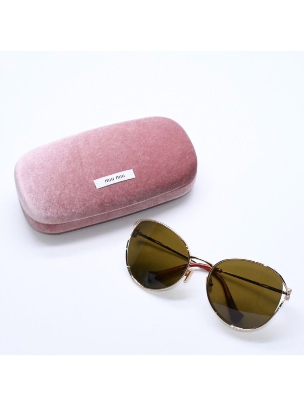 Miu Miu Sunglasses Eyewear 58 20 Brown Gold